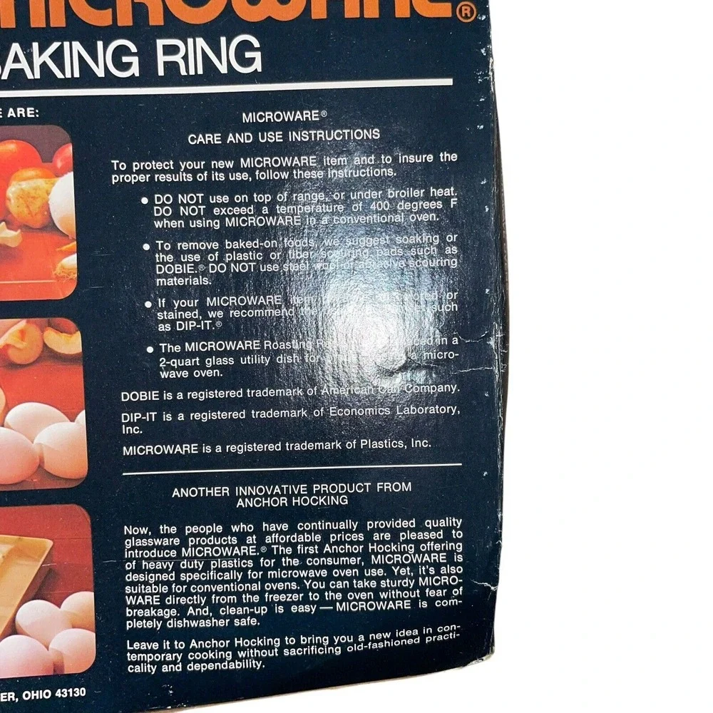Vintage Anchor Hocking Microware Baking‎ Ring 2.5 Qt PM 459-T1 Retro Kitchen